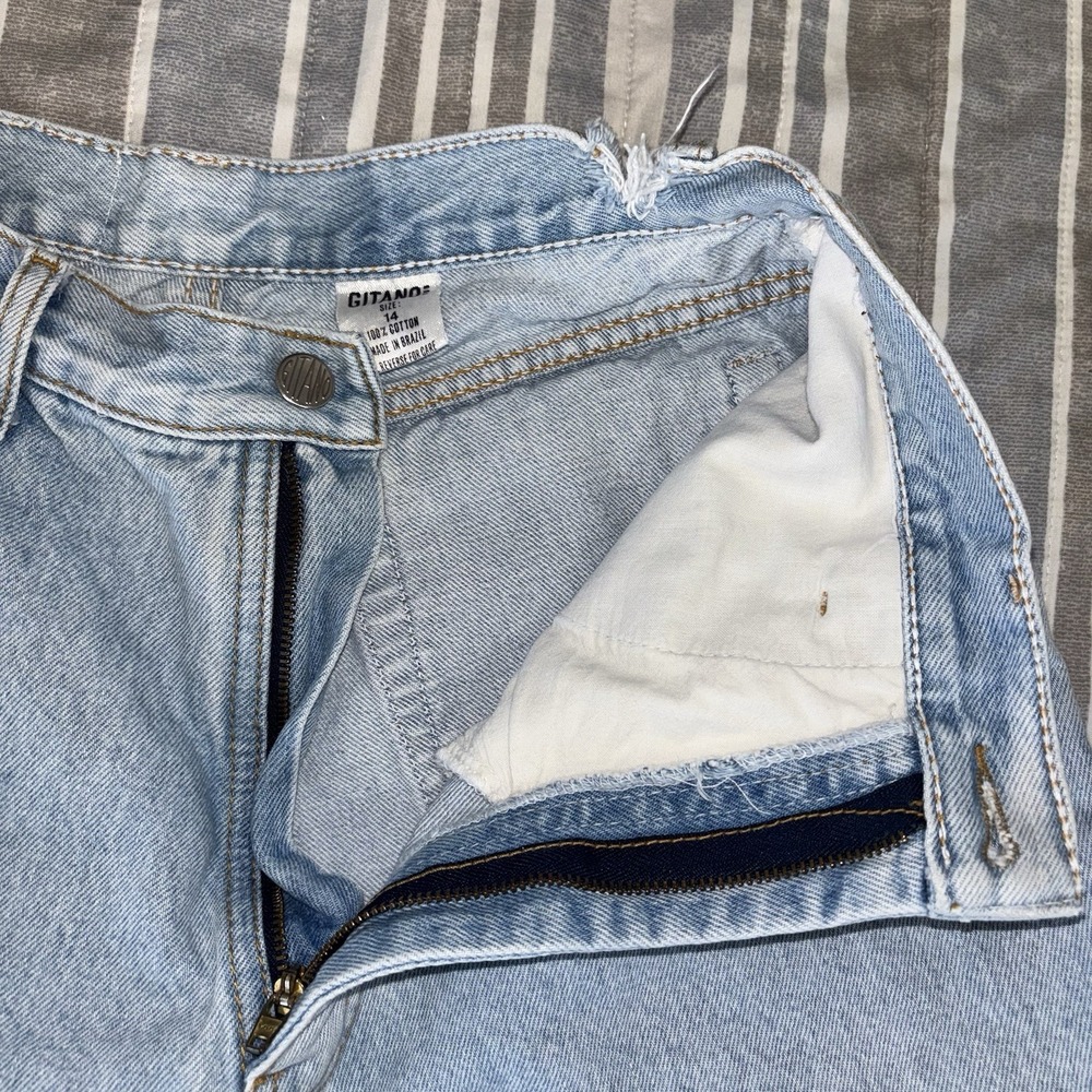 Gitano High Rise High Waisted Light Wash Mom Jean Denim Shorts Size 14 - Picture 3 of 12